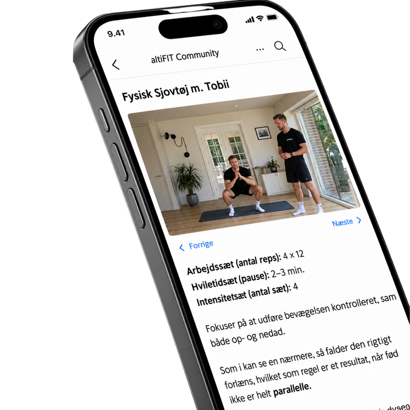 JAAFIT appen visad på en telefon